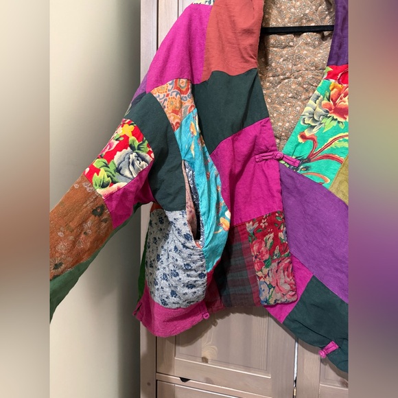 Unique Quilted patchwork Boho Shawl Jacket - Picture 4 of 6